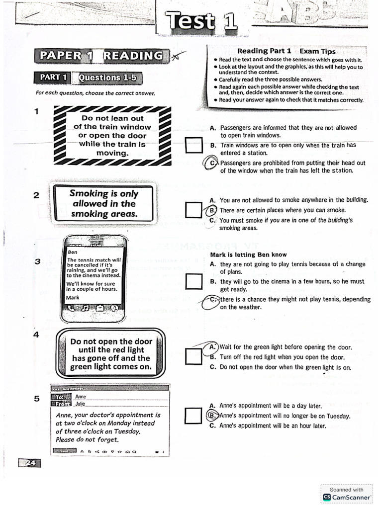 Reading Practice Test Week 1 | PDF