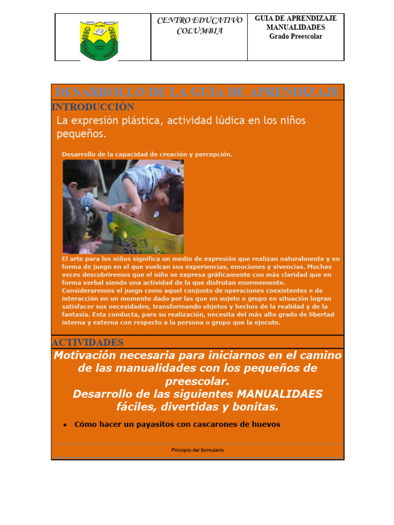guia de aprendizaje.docx | PDF | Aprendizaje | Educación de la primera ...