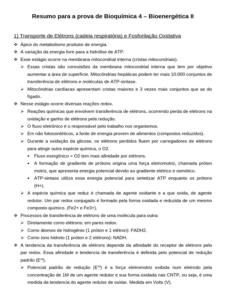 Resumo para A Prova de Bioquímica IV | PDF | Ácido graxo | Triglicerídeo