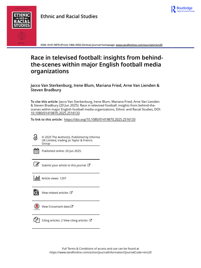 Race in Televised Football Insights From Behind-The-scenes Within Major ...