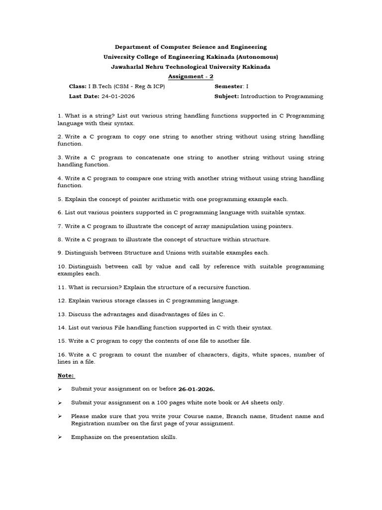 Introduction to Programming - Assignment 2 | PDF