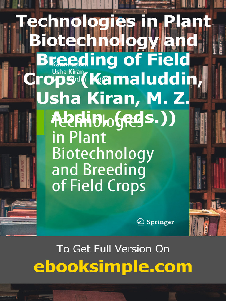Technologies in Plant Biotechnology and Breeding of Field Crops ...