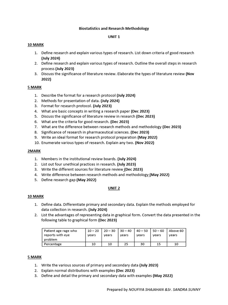 Biostatistics and Research Methodology PQ | PDF | Nonparametric ...