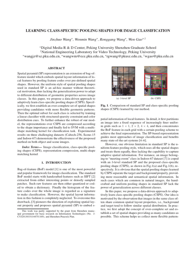 Learning Class Specific Pooling Shapes For Image Classification | PDF ...