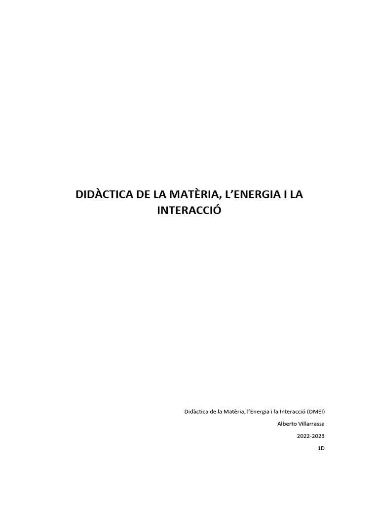 Apunts Didàctica de La Matèria. Bloc 2 | PDF