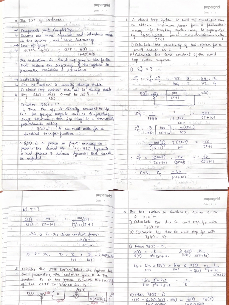Cs Feedback Numericals | PDF