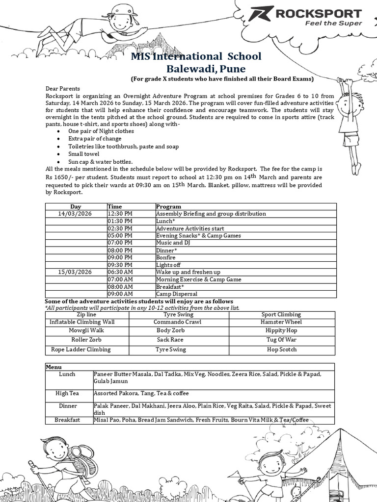 Gr 6-10 Overnight Adventure Program at School | PDF | Cuisine | Foods