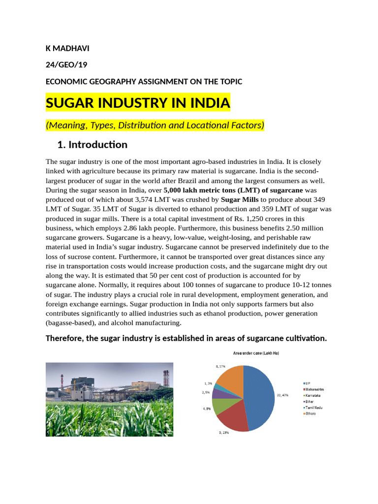 K Madhavi Sugar Industry | PDF | Sugarcane | Sugar