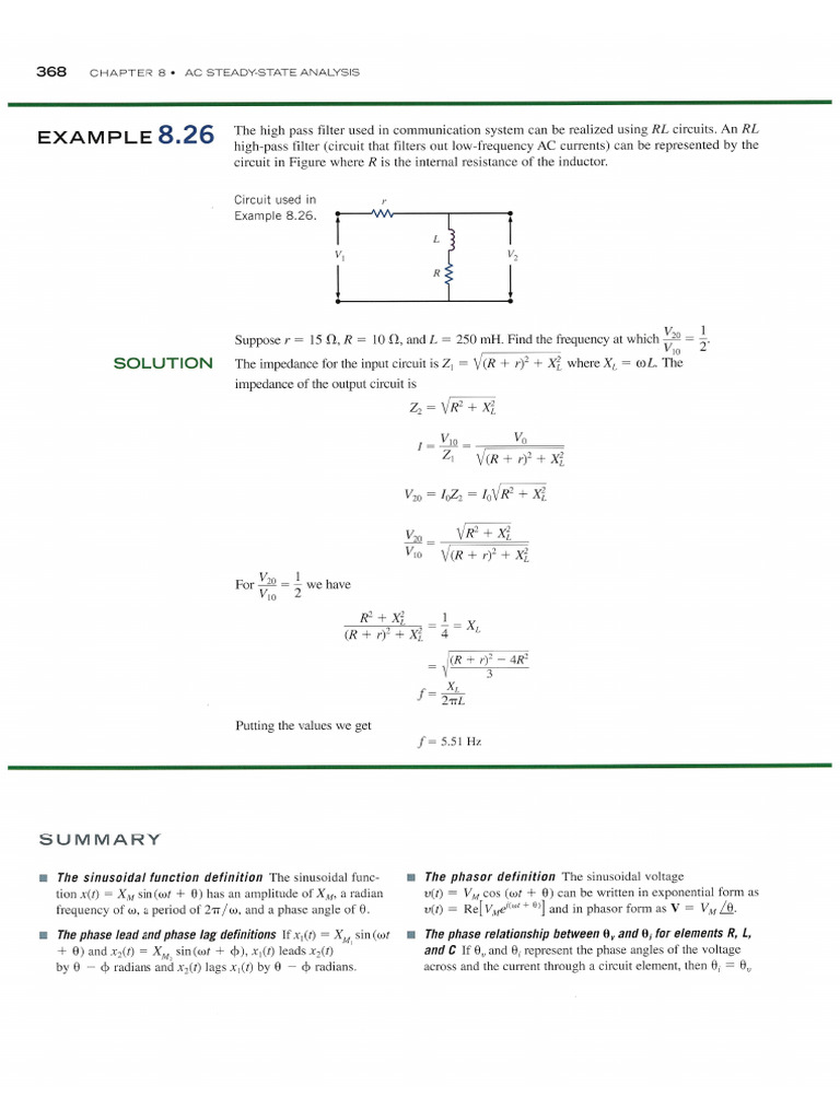 (EE201) Problems CH8 | PDF