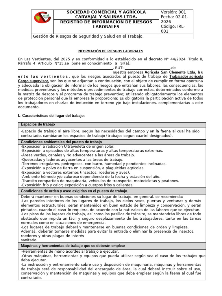 IRL de Cosecha. | PDF | ruido | Dolor lumbar