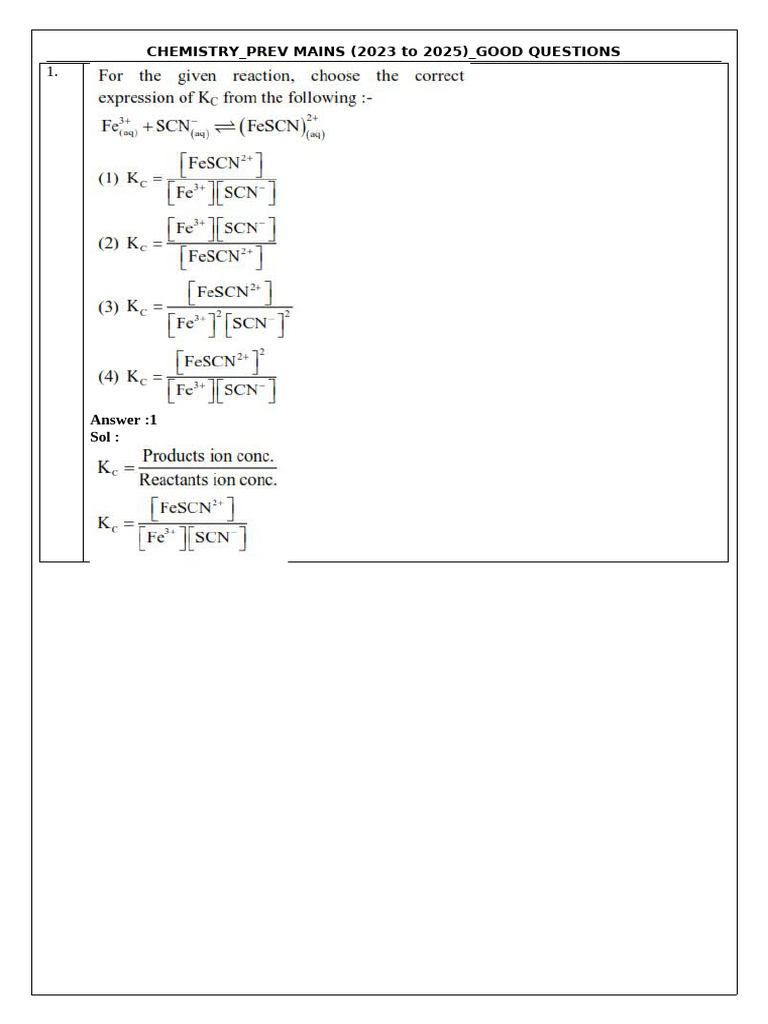 Chemistry (Good Questions) #### | PDF | Chess Theory | Chess Openings