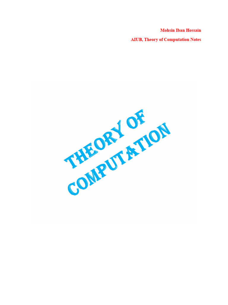 TOC Mid-Term Notes (Complete) | PDF | Automata Theory | Computational ...
