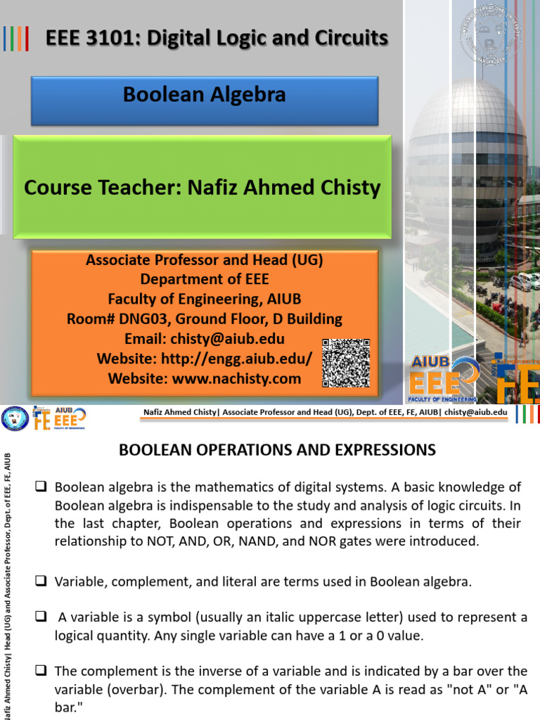4 Boolean Algebra Spring25v2 | PDF | Boolean Algebra | Teaching Mathematics