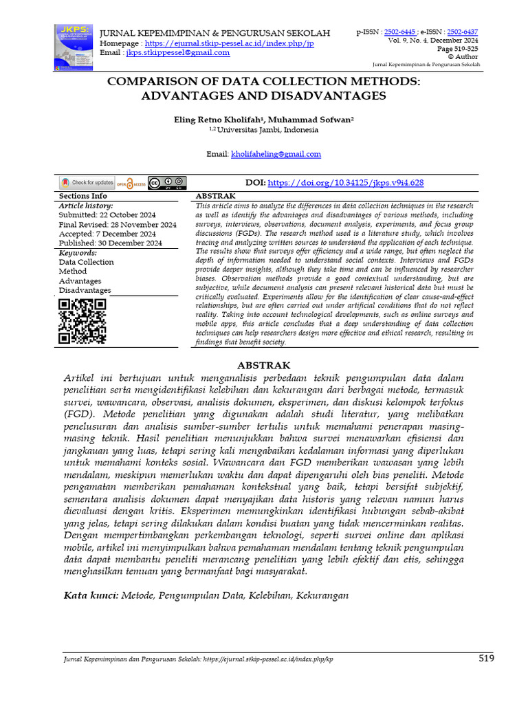 Comparison of Data Collection Methods Advantages A | PDF | Focus Group ...
