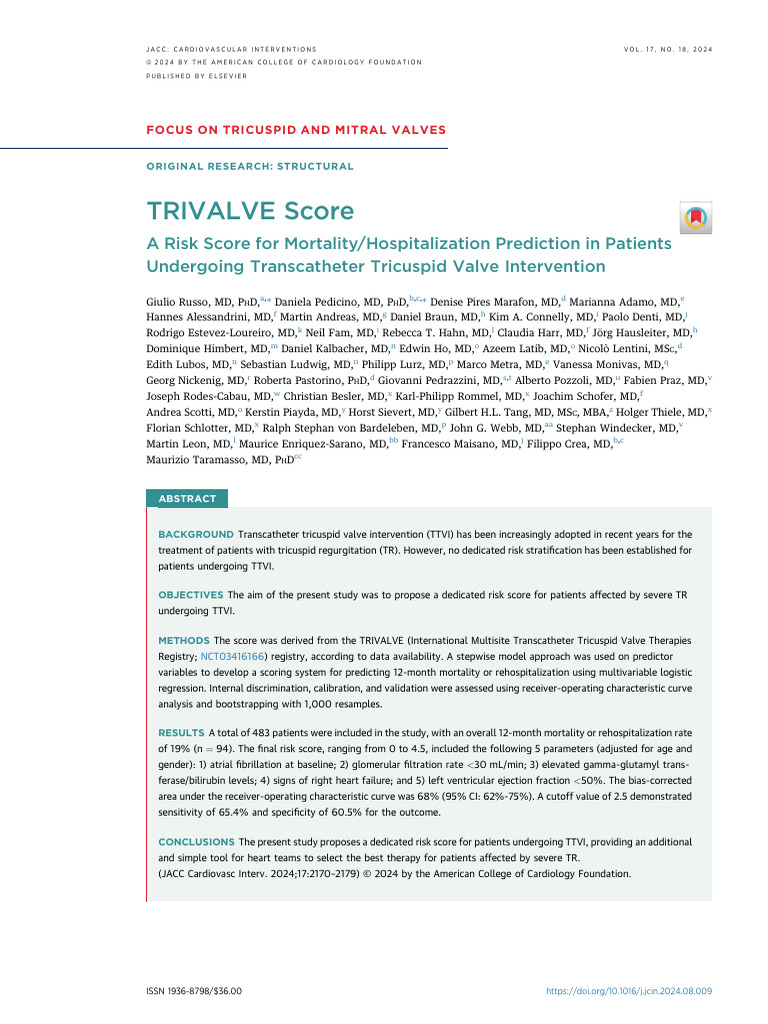 Trivalve Score | PDF | Receiver Operating Characteristic ...