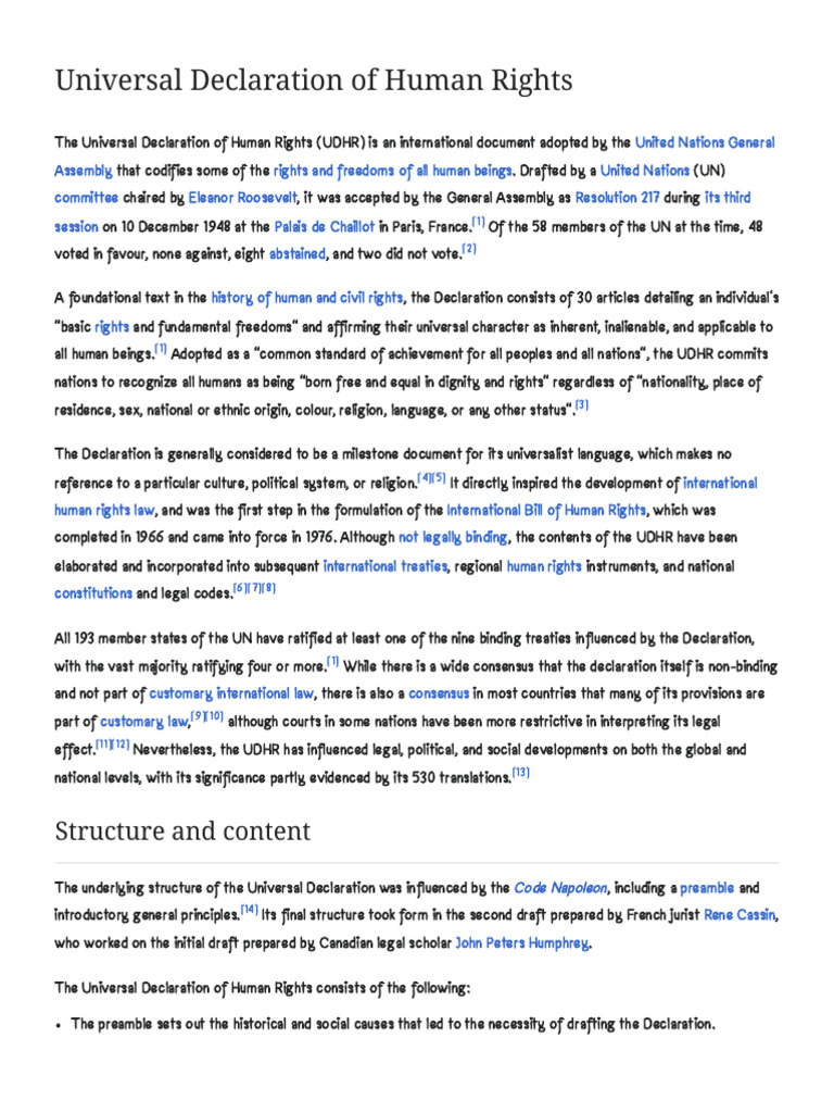 Universal Declaration of Human Rights - Wikipedia | PDF | Human Rights ...