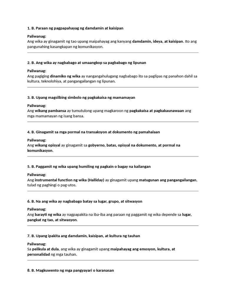 Answer Key Sa NAT | PDF