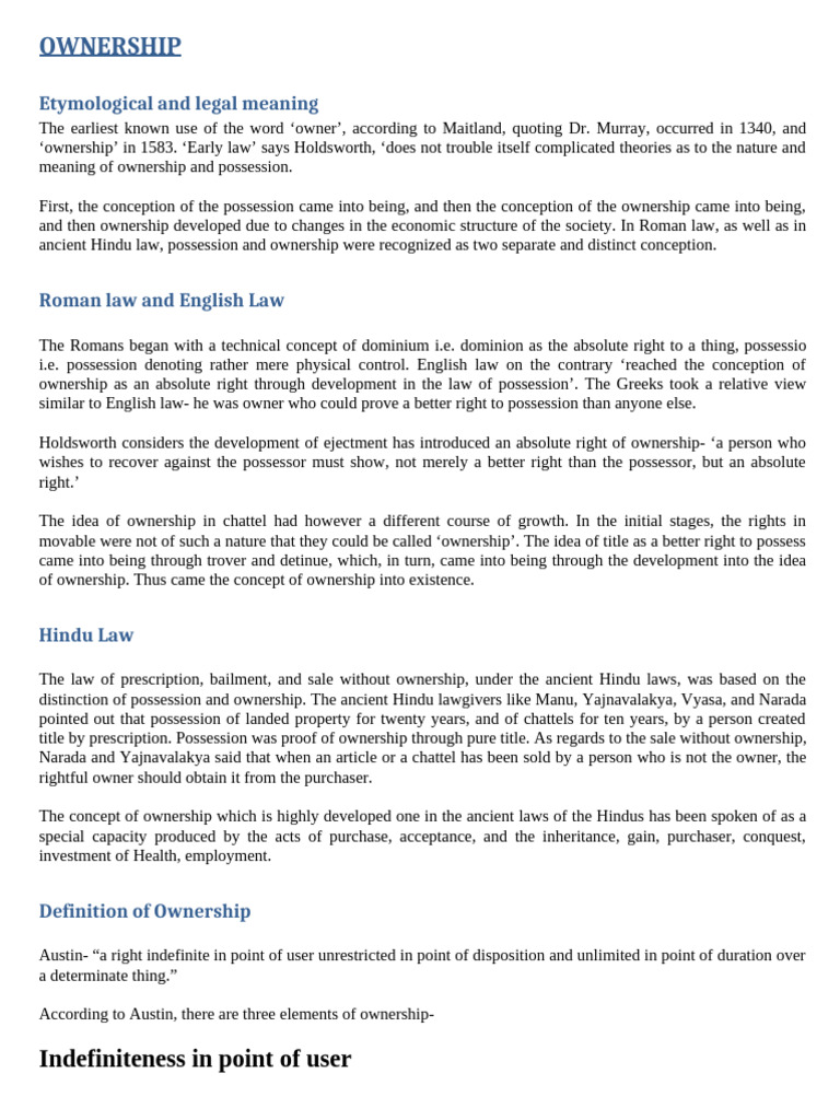 Ownership and Possession Kind of It | PDF | Concurrent Estate | Ownership