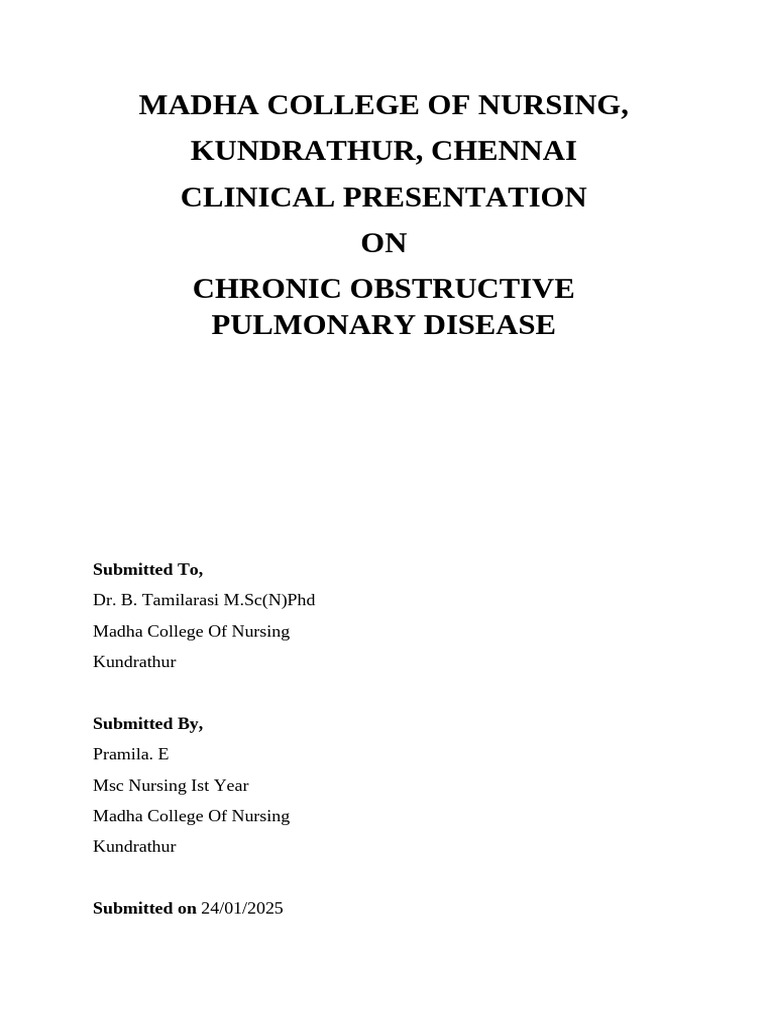 Chronic Obstructive Pulmonary Disease 1 | PDF | Lung | Respiratory Tract
