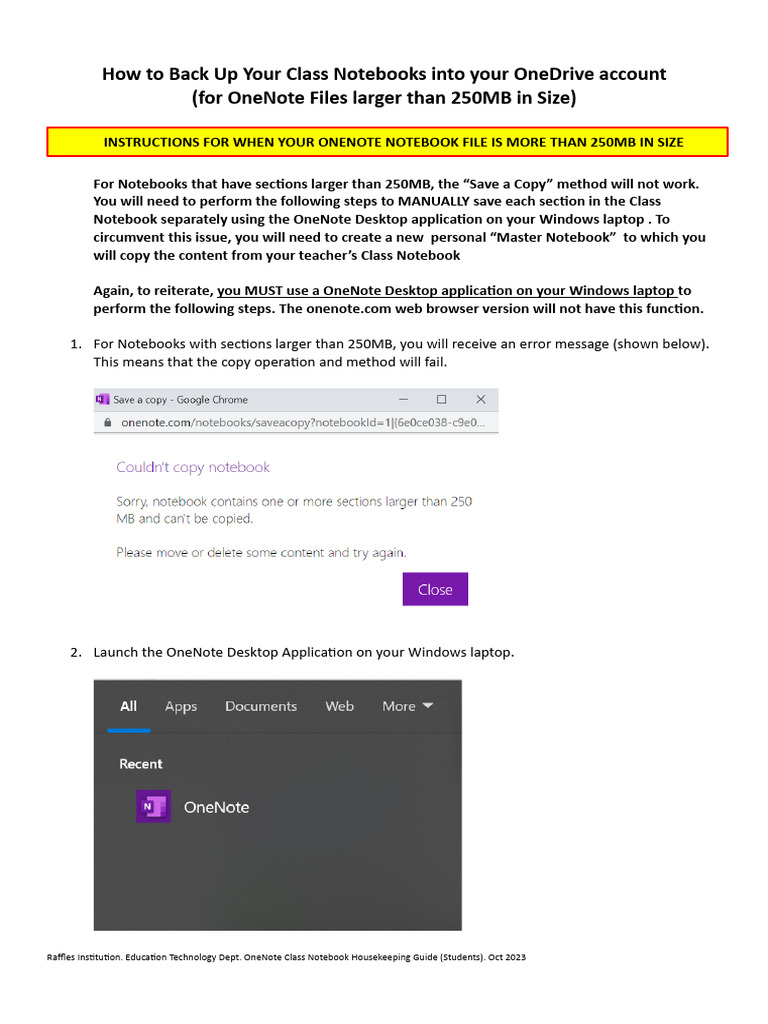 How to Backup Your Class Notebooks(for Students) Larger Than 250MB ...