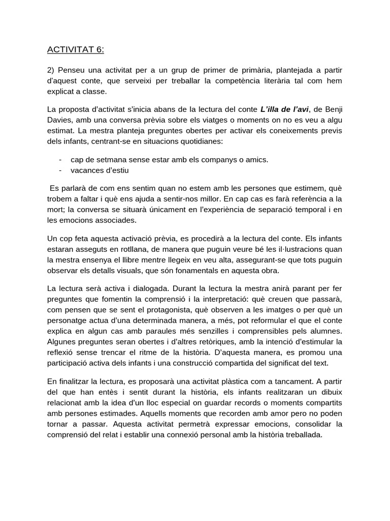 Activitat 6 Didàctica | PDF