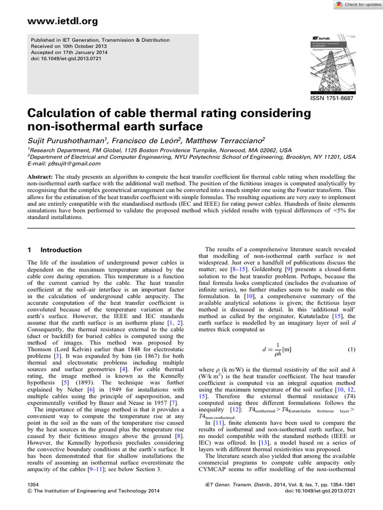 IET Generation Trans Dist - 2014 - Purushothaman - Calculation of Cable ...