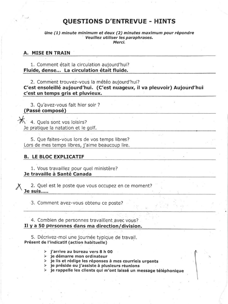 Questions D'entrevue - Hints | PDF | Mécanique du langage | Grammaire