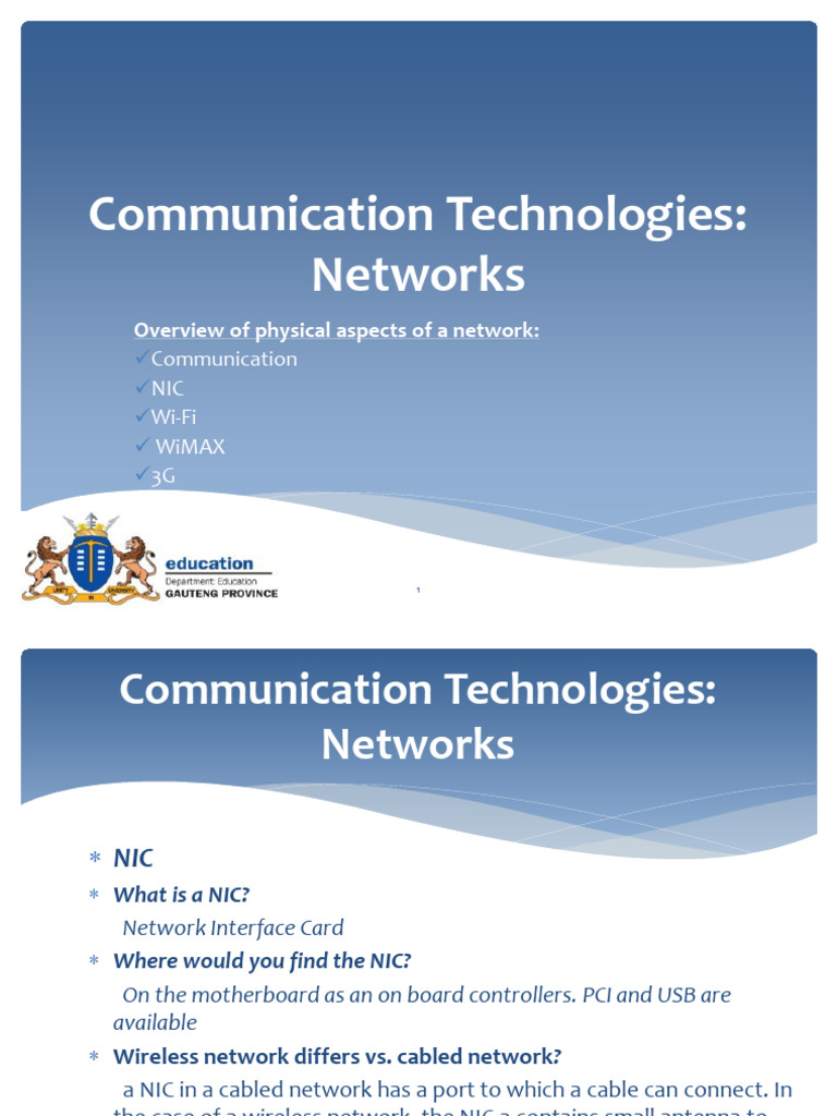 Lesson 1 Networks g11-1 | PDF | Wi Fi | Network Interface Controller