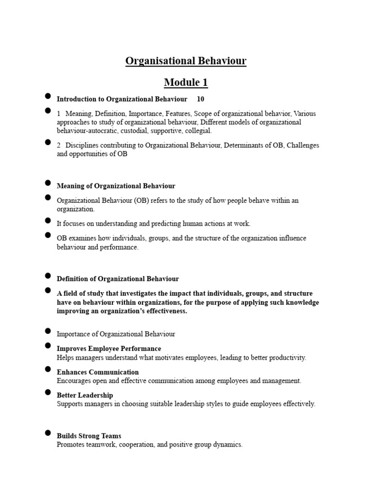 Organisational Behaviour | PDF | Organizational Behavior | Motivational