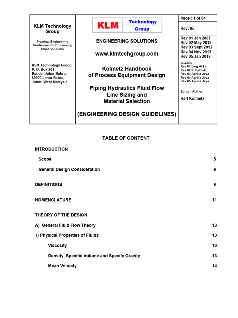 Engineering Design Guidelines Fluid Flow Rev5 200418220620 | PDF ...