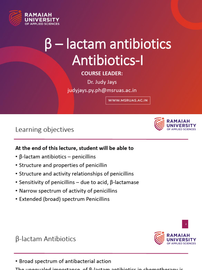 Antibiotics 2 Penicillins | PDF | Penicillin | Antibiotics