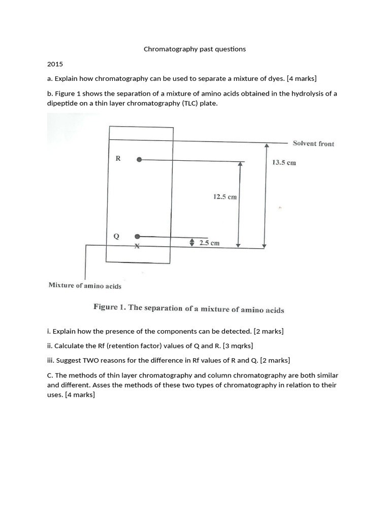 Chromatography Past Questions (1) | PDF