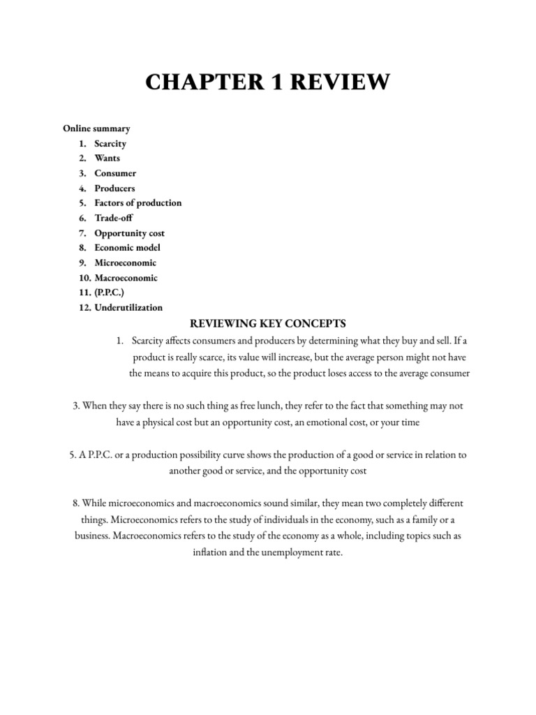 Chapter 1 Review | PDF