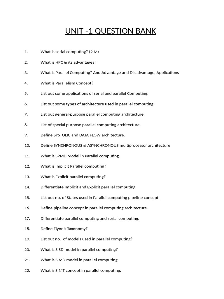 UNIT -1 Question Bank | PDF