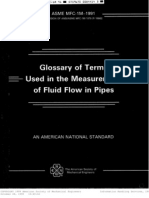 ASME Mfc-1m (Glossary of Terms Fluid Flow in A Pipe) )
