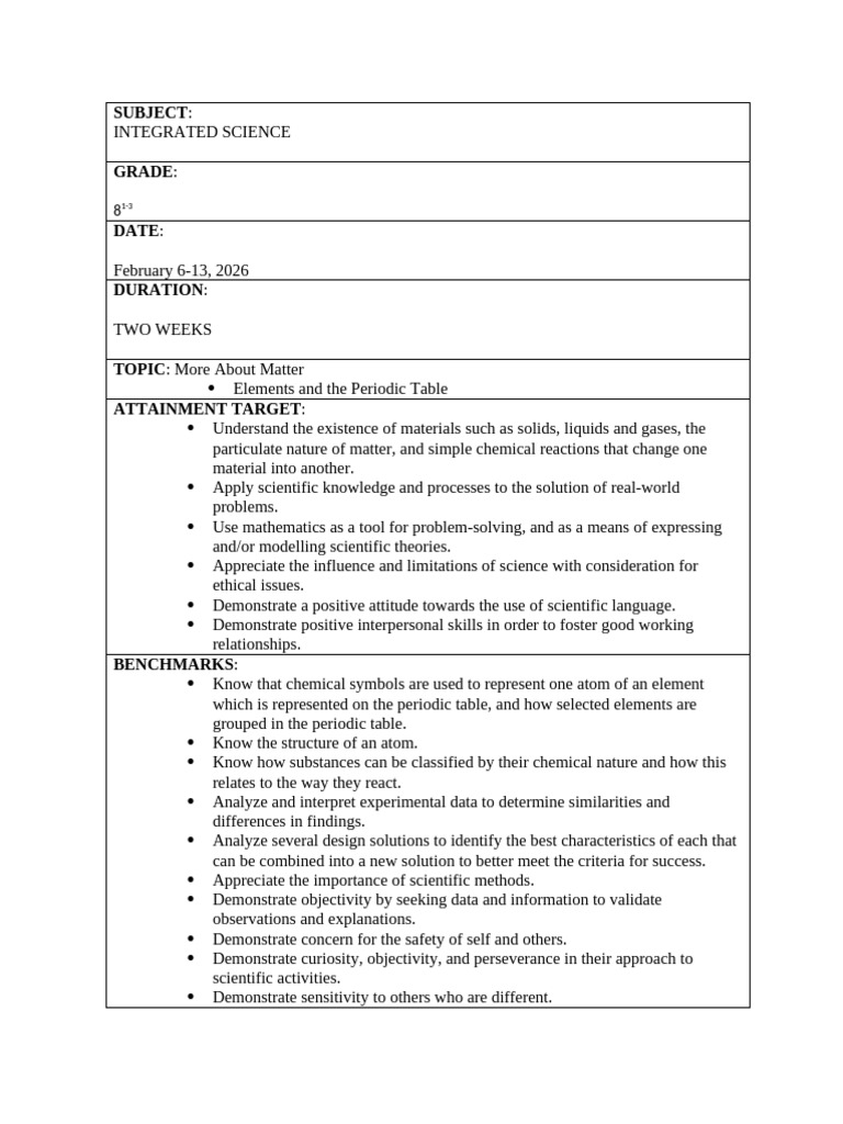 Grade 8 1-3 APSE Integrated Science - Term 2 Lesson 2 - More About ...