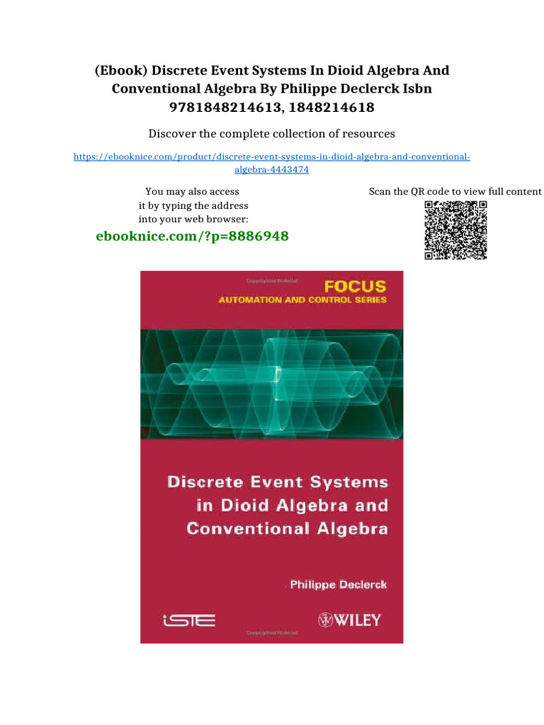 (Ebook) Discrete Event Systems in Dioid Algebra and Conventional ...
