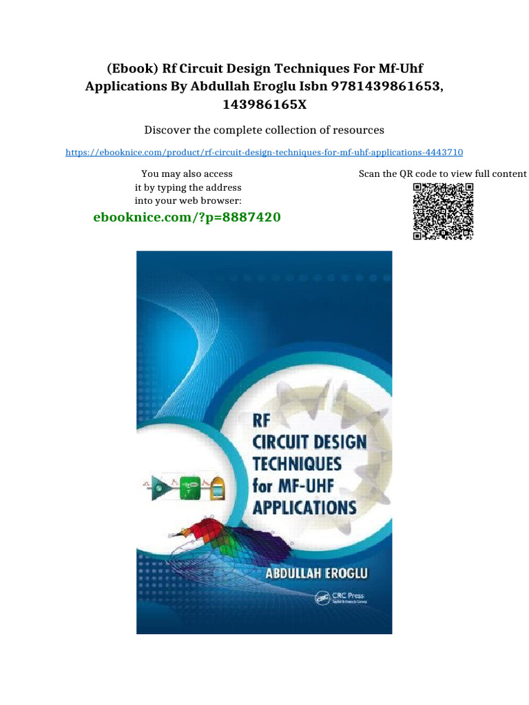 (Ebook) RF Circuit Design Techniques For MF-UHF Applications by ...