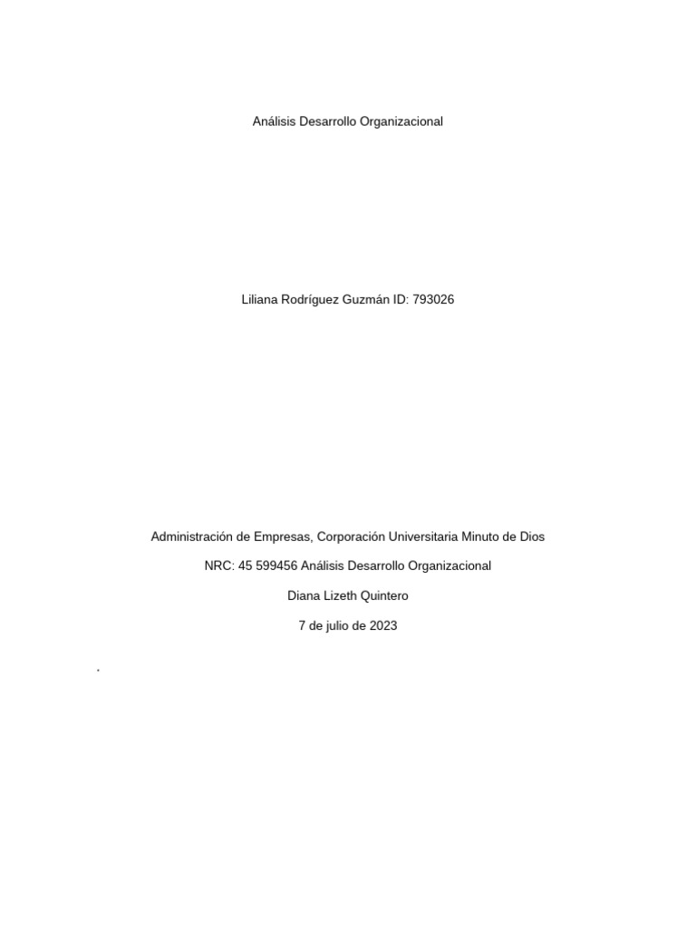 Analisis y Desarrollo Organizacional | PDF | Business | Economias