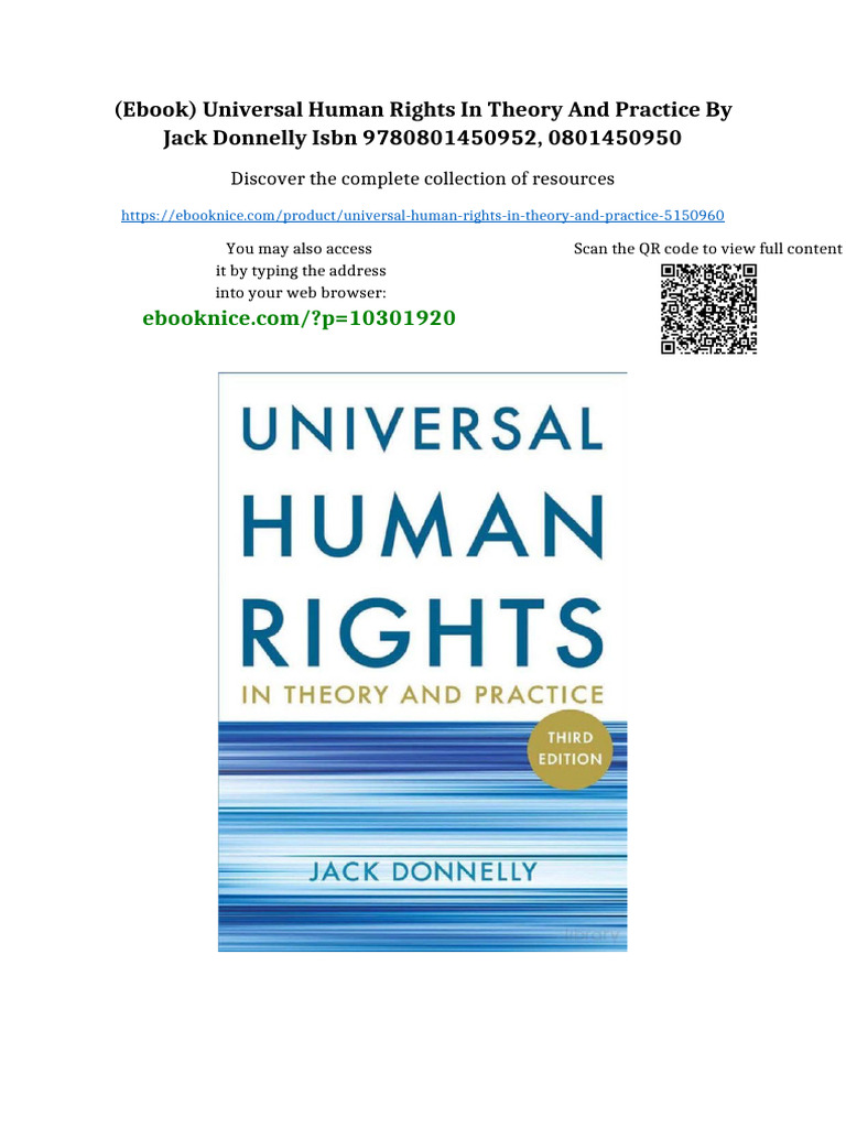 (Ebook) Universal Human Rights in Theory and Practice by Jack Donnelly ...