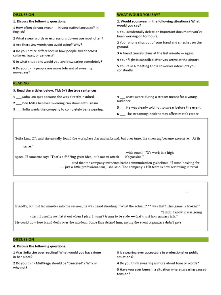 Swearing | PDF | Profanity