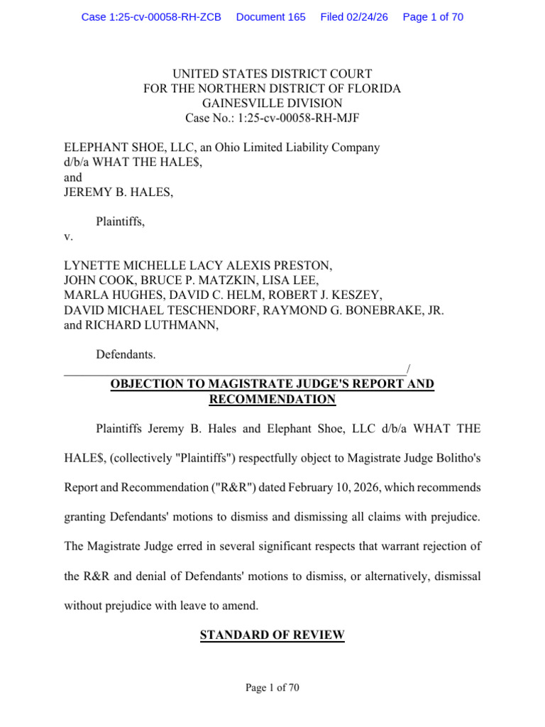 165 Objection To Bolitho's Report and Recommendation | PDF | Damages ...