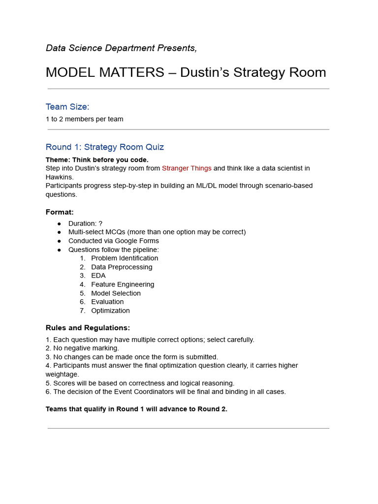 Model Matters Rulebook | PDF