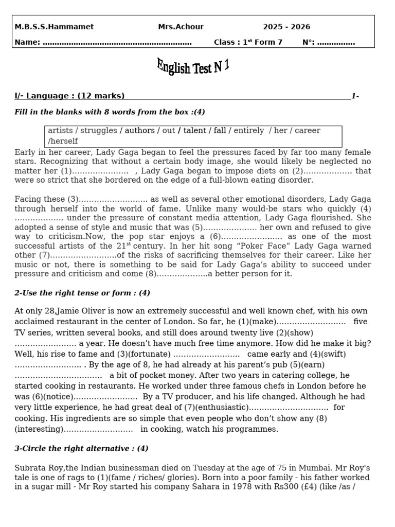 1st Form Articles - Docx Version 1 | PDF | Race To The Top