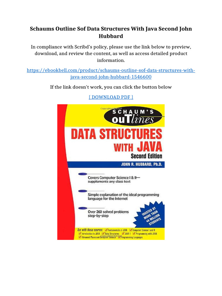 Schaums Outline Sof Data Structures With Java Second John Hubbard | PDF ...