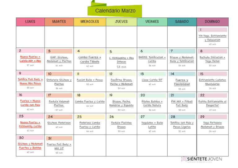 Calendario Marzo 26 Normal | PDF