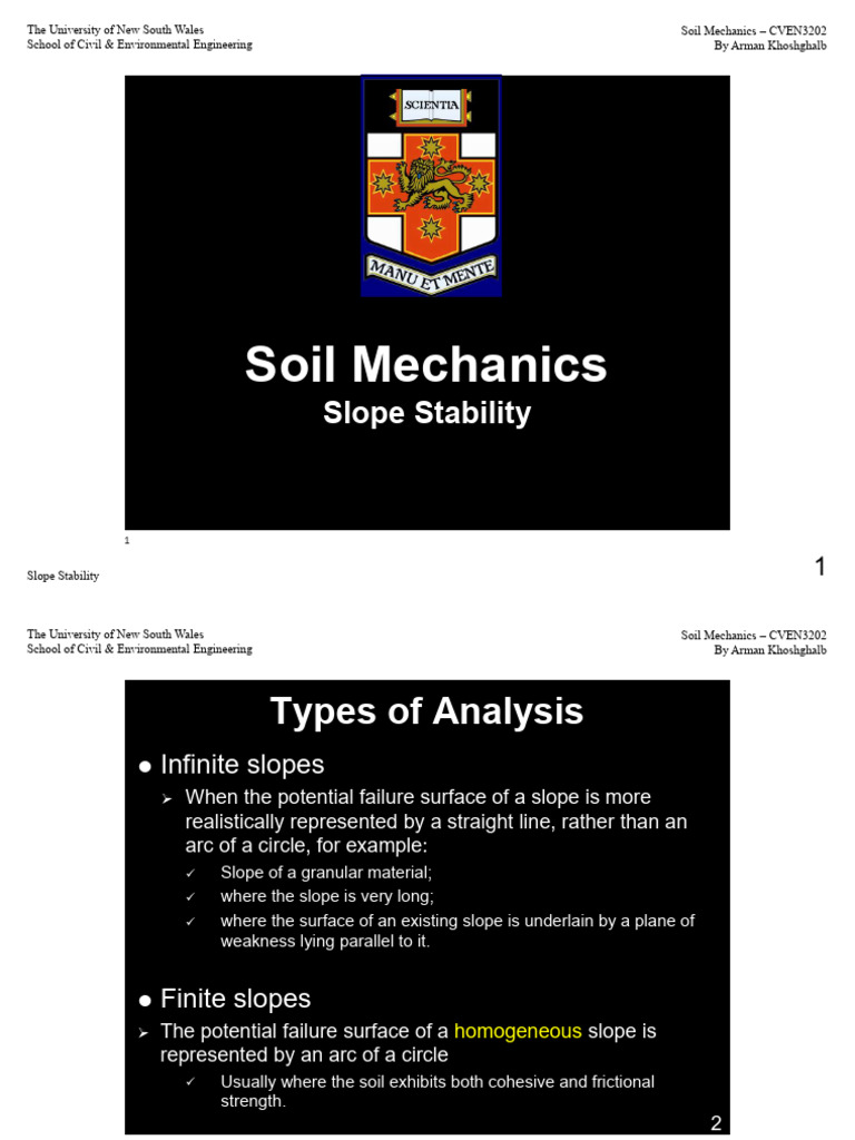 Slope Stability | PDF | Soil Mechanics | Natural Materials