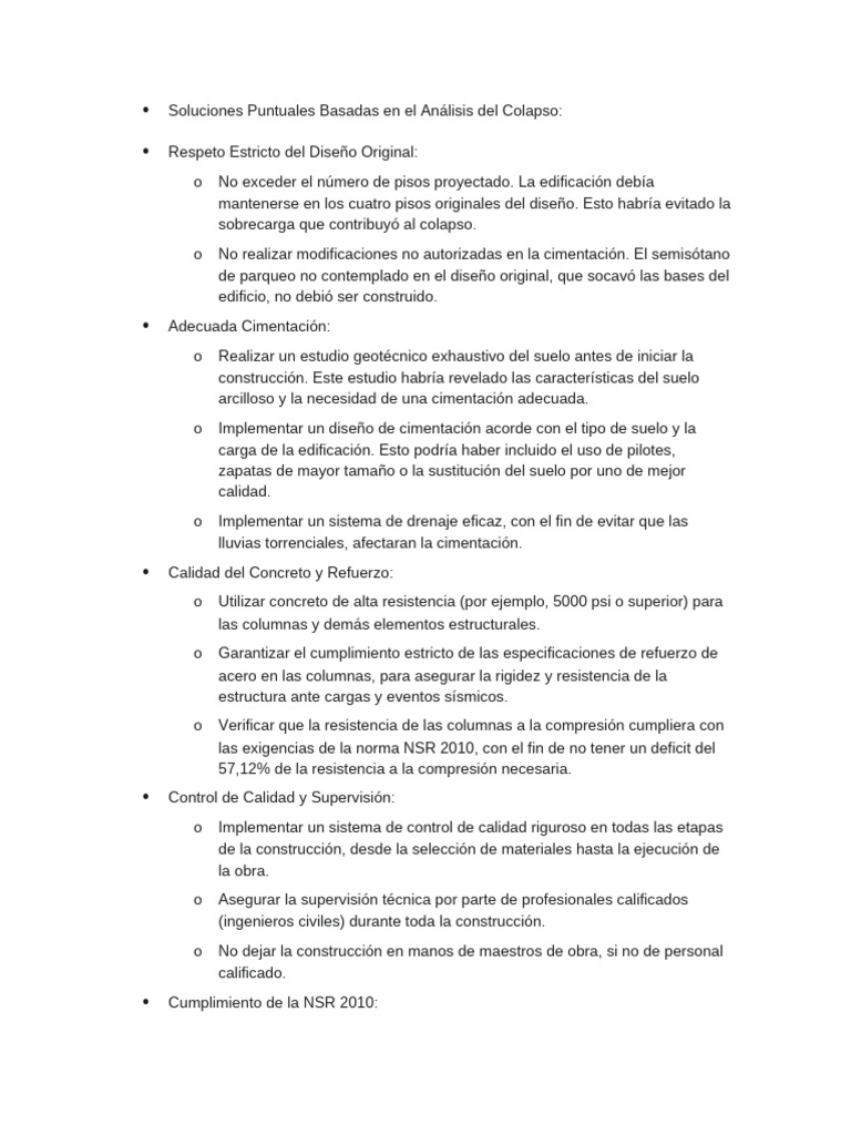 Soluciones Puntuales Basadas en El Análisis Del Colapso | PDF ...