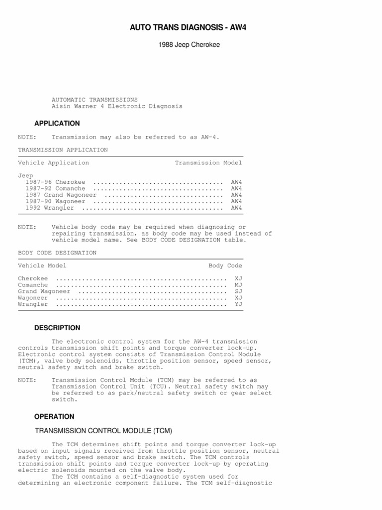 Auto Trans Diagnosis | PDF