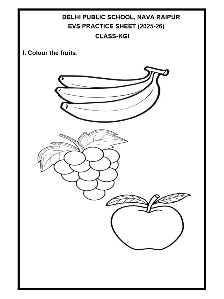Kg-I Evs Practice Sheet | PDF